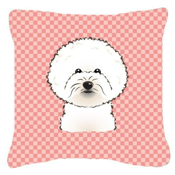 Dog Face Checkerboard Design Fabric Decorative Pillow