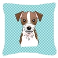 thumbnail image 1 of Dog Face Checkerboard Design Fabric Decorative Pillow, 1 of 4