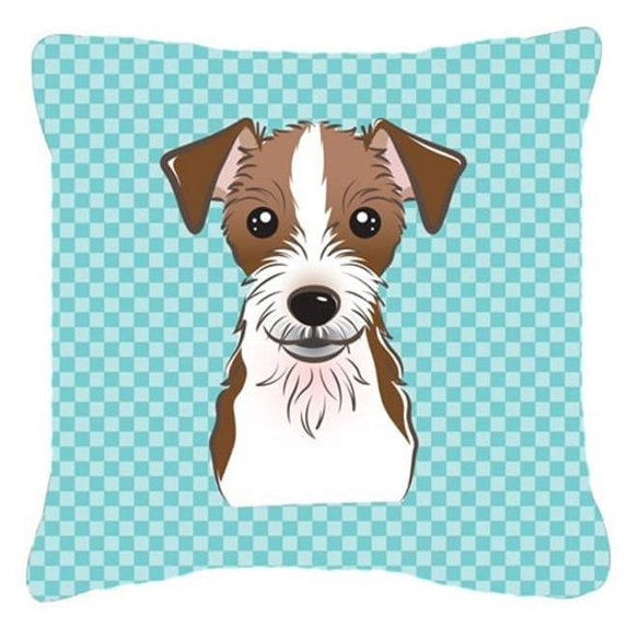 Dog Face Checkerboard Design Fabric Decorative Pillow