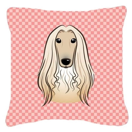 Dog Face Checkerboard Design Fabric Decorative Pillow