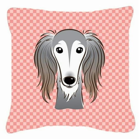 Dog Face Checkerboard Design Fabric Decorative Pillow