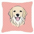 thumbnail image 1 of Dog Face Checkerboard Design Fabric Decorative Pillow, 1 of 4