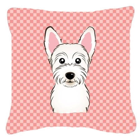 Dog Face Checkerboard Design Fabric Decorative Pillow