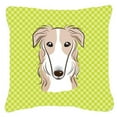 thumbnail image 1 of Dog Face Checkerboard Design Fabric Decorative Pillow, 1 of 4