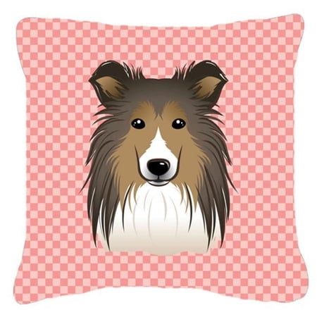 Dog Face Checkerboard Design Fabric Decorative Pillow