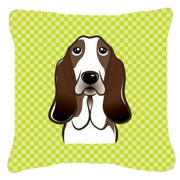Dog Face Checkerboard Design Fabric Decorative Pillow