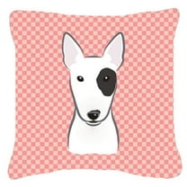 Dog Face Checkerboard Design Fabric Decorative Pillow