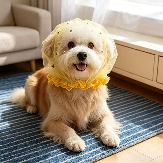 Dog Face Cover for Small Pets – Adjustable Mesh Snood for Outdoor Protection Against Scavenging