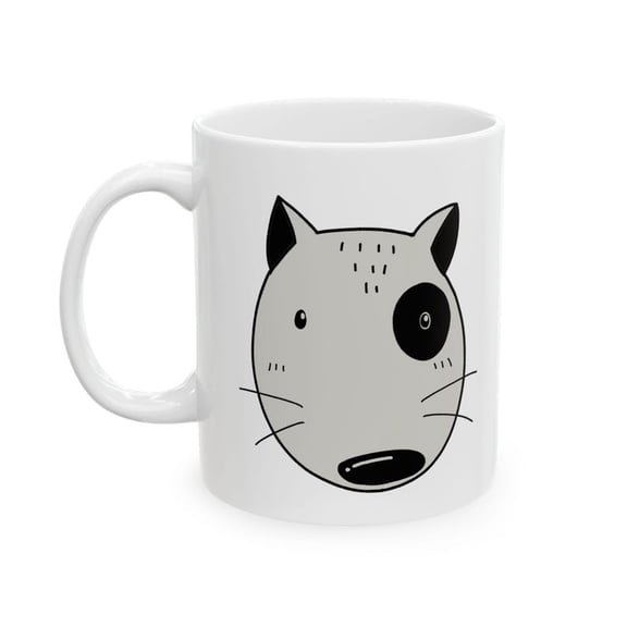 Dog Face Mug Ceramic Coffee Cup, 11oz or 15oz