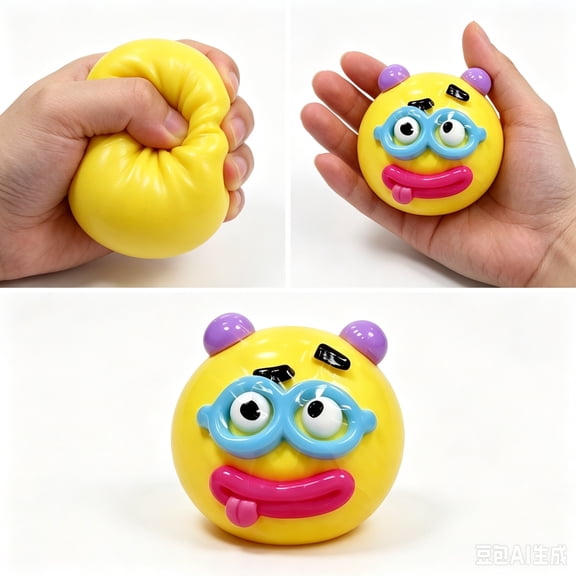 Dog Face Squishy Stress Ball, Cartoon Puppy Face Swap Squeeze Fidget Toy, Soft Slow Rising Sensory Stress Relief Toy, Novelty Halloween Christmas Gift for Kids and Adults