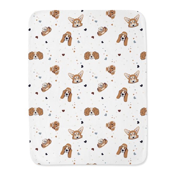Dog Faces And Hearts Blanket -Image by Shutterstock,