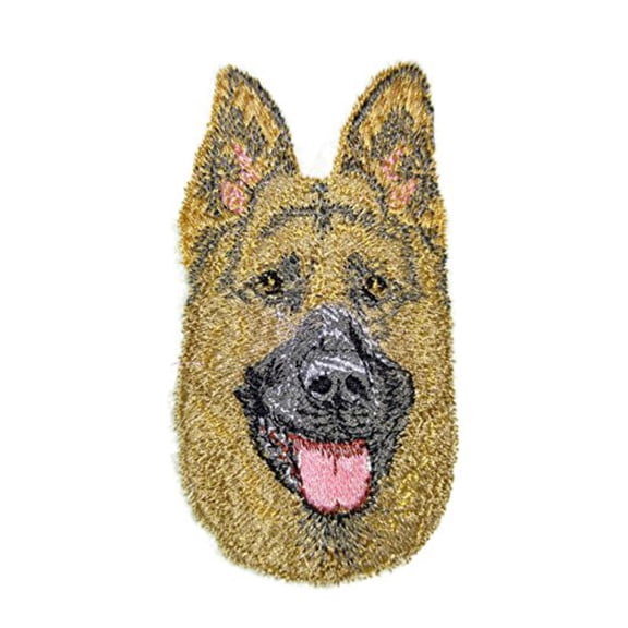 Dog Faces[German Shepherd] Embroidery Iron On/Sew patch [4"x 2.2."]