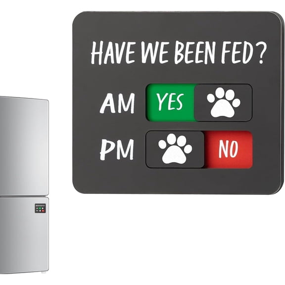 Dog Fed Sign,Acrylic Magnetic Pet Supplies,Magnets Dog Feeding Reminder Sign | for Food Home Apartment Kitchen Door Daily Wall Cabinets Window Crate Cage