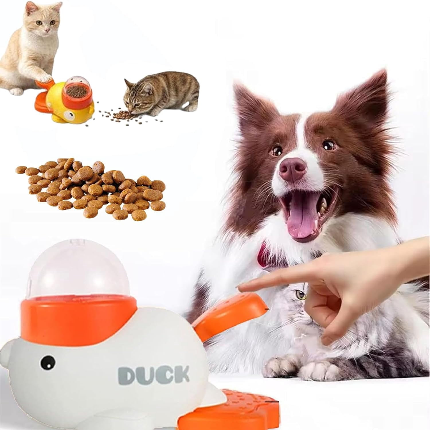 Dog Feeder Puzzle Toy Duck, Slow Feeder & Interactive Treat Dispenser for Small Medium Dogs, Mental Stimulation Food Puzzle Toy