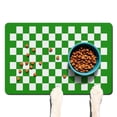 thumbnail image 1 of Dog Feeding Mat, Dog Mat for Food and Water, Pet Dog Cat Bowl Mat, Non-Slip Super Absorbent Cat Feeding Mat with Green Checkered Plaid,16inx24in, 1 of 7