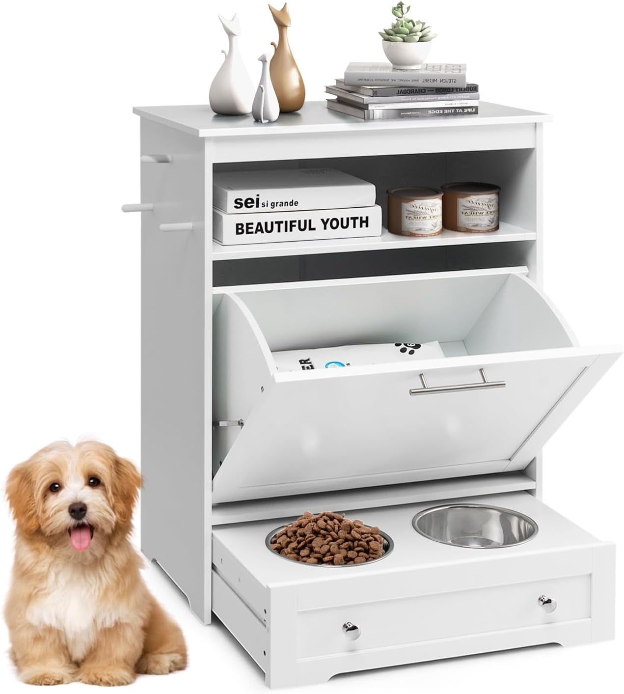 Pet Supplies : Echo Voyage Feeding Station With 1 Storage Cabinets, Pet Feeder S