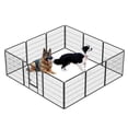 thumbnail image 1 of Dog Fence- 12 Panels Dog Playpen Indoor 32" Height Outdoor Exercise Pen with Doors- Black, 1 of 8