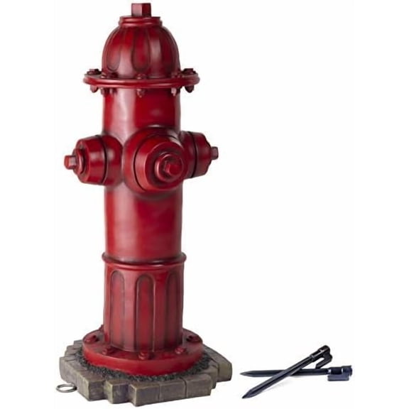 Dog Fire Hydrant Garden Statue with 2 Stakes, 16 Inches$$Garden & Patio