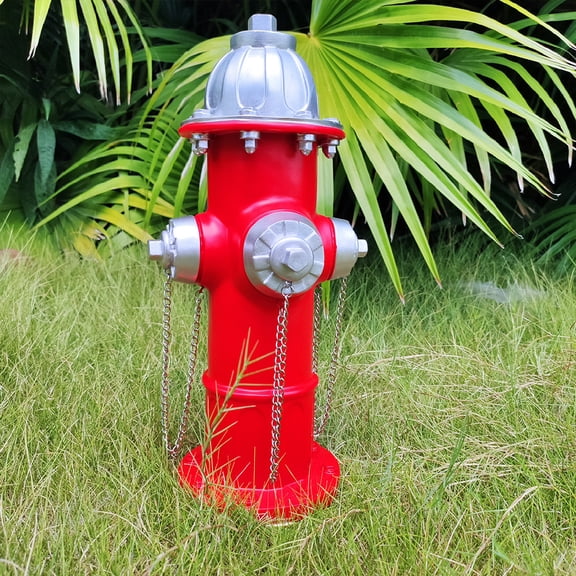 Dog Fire Hydrant Pee Post Statue with 4 Stakes, 14.5" Puppy Fire Hydrant for Dogs to Pee On Fake Hydrant Statue Pee Post Training Tool Yard Garden Lawn Ornament Outdoor Statue (Suitable for Puppies)