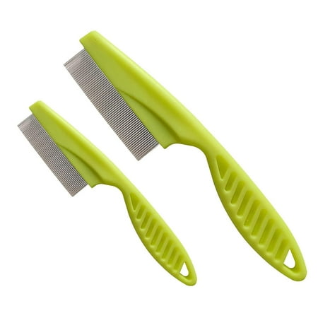 Dog Flea Comb, Flea Lice Comb, Tear Stain Remover Combs, Pet Grooming Comb, Flea Tick Lice Dandruff Removal Fine Tooth Hair Combs, 2 Pcs Pet Grooming Tool, Tick And Lice Removal Brush For Puppy Kitten