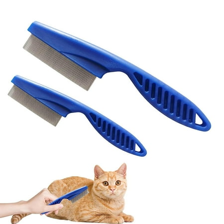 Dog Flea Comb, Flea Lice Comb, Tear Stain Remover Combs, Pet Grooming Comb, Flea Tick Lice Dandruff Removal Fine Tooth Hair Combs, 2 Pcs Pet Grooming Tool, Tick And Lice Removal Brush For Puppy Kitten