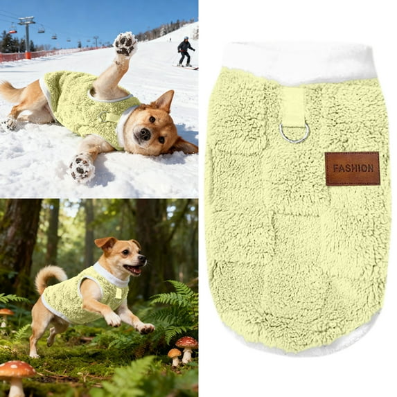 Dog Fleece Vest Sweater Winter Jacket for Small Medium Dogs with D-Ring Leash Cold Weather Coat Hoodie for Dogs Boy Girls Polyester Multiple Colors
