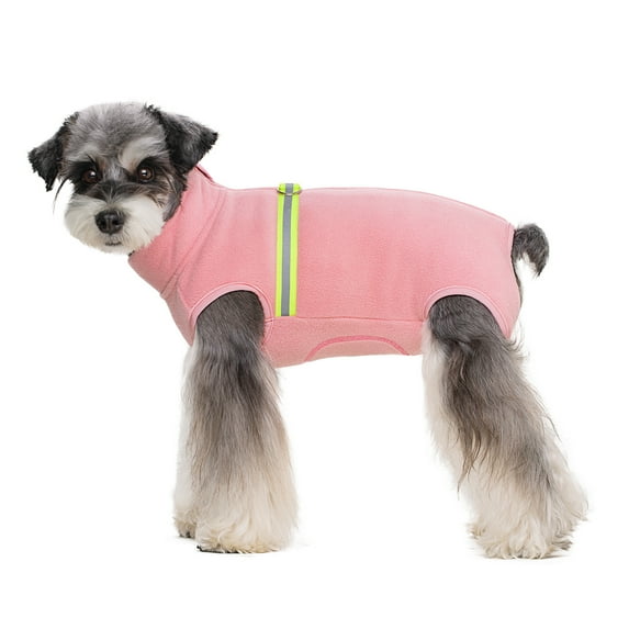 Dog Fleece Vest,Winter Warm Jacket Sweater with D-Ring,Cold Weather Coat for Small Medium Dogs Cats Dark Pink 2XL