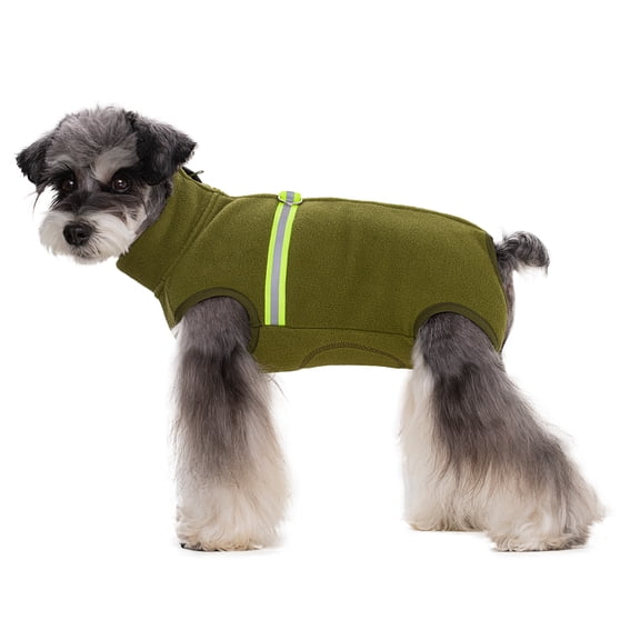 Dog Fleece Vest,Winter Warm Jacket Sweater with D-Ring,Cold Weather Coat for Small Medium Dogs Cats Green S