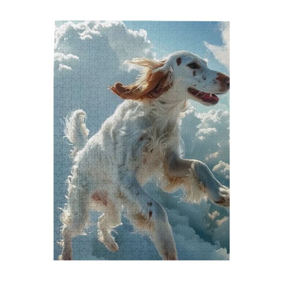 Dog Flight Clouds Sky 500-Piece Wooden Jigsaw Puzzle for Adults, Fun & Challenging Family Brain-Teaser, Perfect Home Decor & Gift