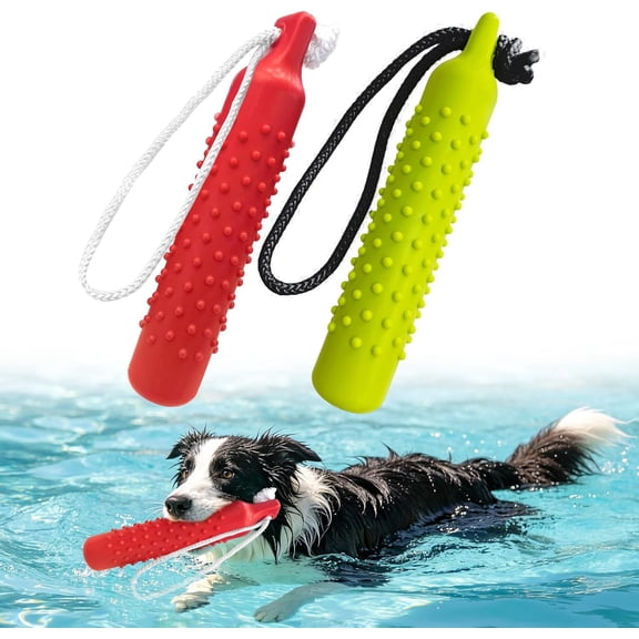 Dog Float Bumper Toy 2 Pack,10.8" Lightweight Bumper for Water Fetch Outdoor,Floating Dog Water Toys for Medium Large Dogs,Fetch Rope Pet Toy Dock Diving Retrieving Dummy for Pool/Beach/Lake