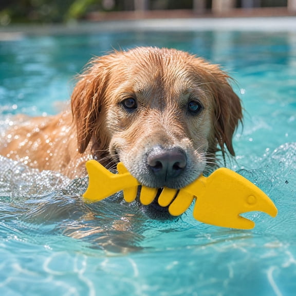 Dog Floating Chew Toy, Fish‑Bone Shaped Soft Rubber Interactive Toy, Teeth Grinding Boredom Relief For Water Pool Outdoor Indoor Play