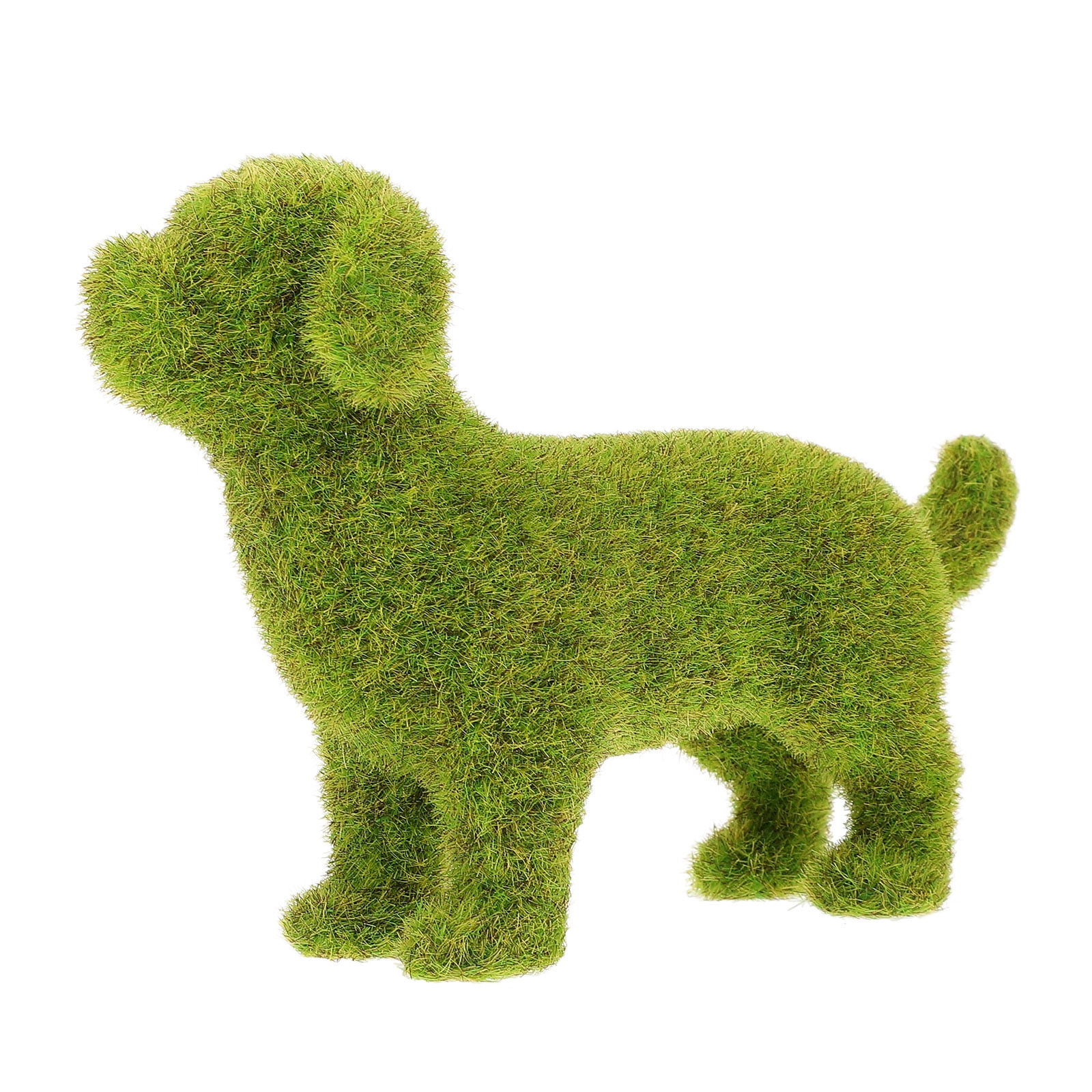 Dog Flocking Animal Statue Decorations Garden Outdoor Lawn Lifelike Statues Puppy Decor Ornament Flocked Pet Sculpture