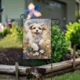 thumbnail image 1 of Dog Flowers Floral Garden Flag Double Sided Outdoor Banners for Courtyard Outdoor Lawn Farmhouse Holiday Decorations, 1 of 5