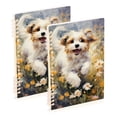thumbnail image 1 of Dog Flowers Floral Ring Binder Notebook Journey Note Diary College Ruled Spiral Notebook Study Loose Leaf Paper A5 60 Pages, 1 of 8