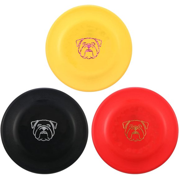 Dog Flying Disc, 3 Pcs Competition Dog Flyer Toy, Soft Indestructible Rubber Lightweight Flying Discs Toy for Dogs - Floats On Water, Gentle On Teeth and Gums
