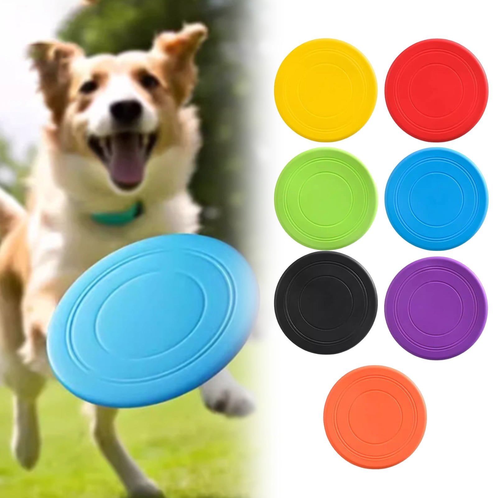Dog Flying Disc Toy Rubber Safe Dog Chew Toy Interactive Dog Training ...