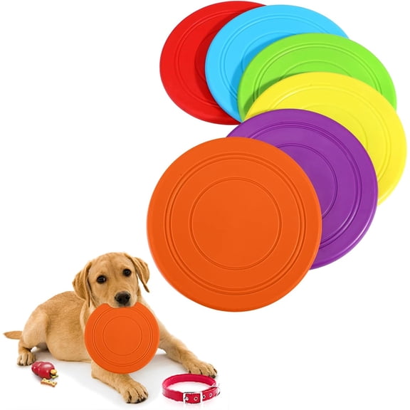 Dog Flying Discs, Soft TPR Rubber Flyer Toys for Dogs - Interactive, Float in Water, Safe on Teeth, for Outdoor Fetch & Training