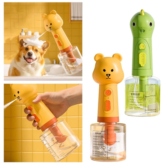 Dog Foaming Soap Dispenser, Automatic Electric Dog Shampoo Foamer Sprayer, Rechargeable Ducky Foaming Dog Shampoo Sprayer for Dog and Cat Bathing, Bathroom, Kitchen, Pet Cleaning