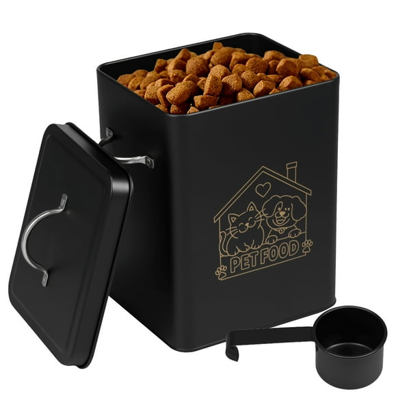 Dog Food Bin with Spoon and Lid Rounded Thick Large Capacity Dog and Cat Food Storage Container for Multi Pet Household