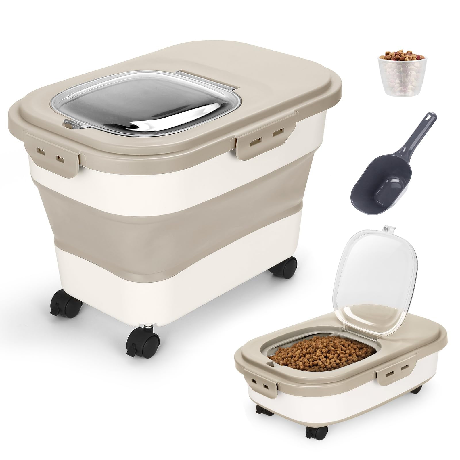 Dog Food Container, 2023 AIF4 lbs Collapsible Dog Food Storage