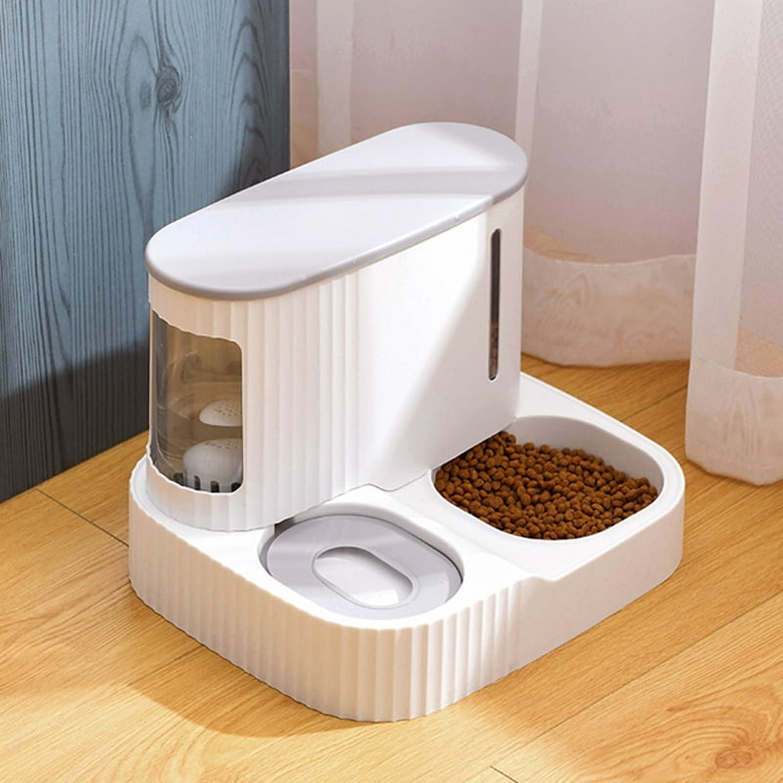 Dog Food Feeder Cat Automatic Feeding Water Bowl Pet Food Storage Dispenser.