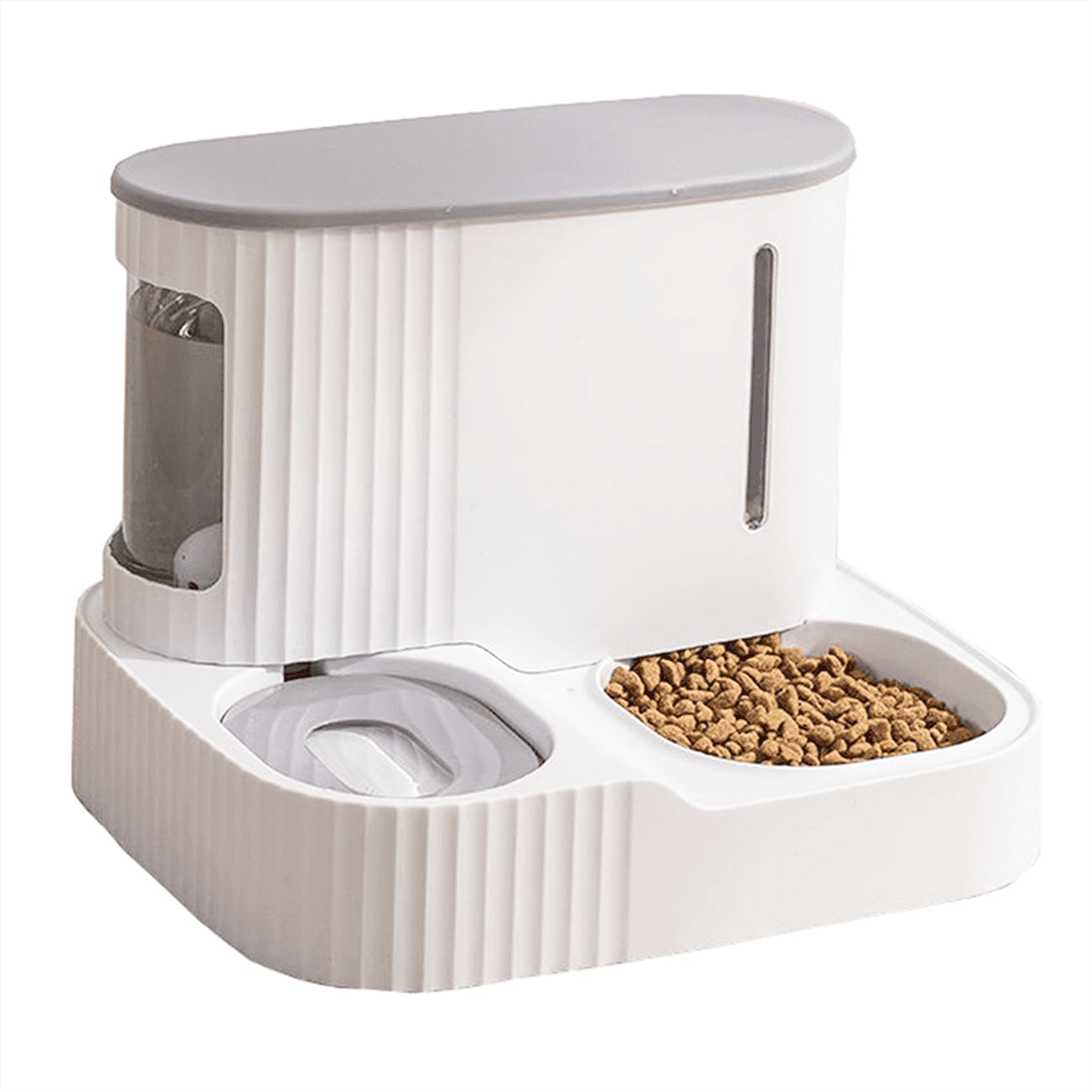 Dog Food Feeder Cat Automatic Feeding Water Bowl Pet Storage Dispenser.
