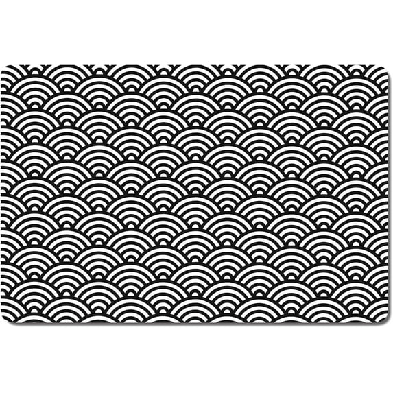 Dog Food Mat, 12"x19" Boho Dog Mat for Food and Water, Absorbent Dog Cat Bowl Mat Protect Floors, Cute Pet Food Mats for Dog Cat, Anti-Slip Rubber Pet Feeding Mat, Abstract Leaves Pet Placemat