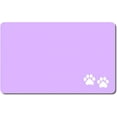 thumbnail image 1 of Dog Food Mat, 12"x19" Flower Dog Mat for Food and Water, Absorbent Cat Bowl Mat Protect Floors, Cute Cat Food Mat for Feeding & Watering Supplies, Pet Feeding Mat, Purple Footprint Pet Placemat, 1 of 6