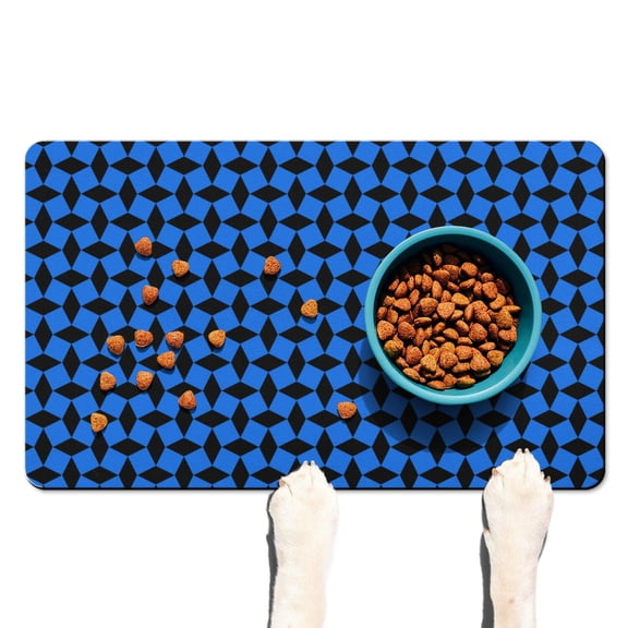 Dog Food Mat 16x24 Inch Pet Feeding Mat with Classic Red and Black Buffalo Plaid Print, Durable Absorbent Waterproof Non-Slip Mat, Quick Dry, Easy Clean Vintage Checkered Design