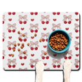 thumbnail image 1 of Dog Food Mat 16x24 Inch with Sweet Cherry Print, Durable Absorbent Waterproof Pet Feeding Mat, Non-Slip, Quick Dry, Easy Clean Mat Featuring Pink Fruit Candy Design, 1 of 4