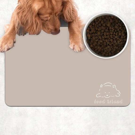 Dog Food Mat, Absorbent Dog Mat for Food and Water Bowls, Quick Dry Easy Clean Rubber Pet Food Mat, Non Slip Cat Feeding Mat for Floors Waterproof, Dog Placemat for Sloppy Drinkers, 12x20 in