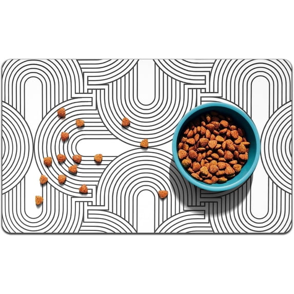Dog Food Mat Absorbent Quick Dry Pet Feeding Mat Non-Slip Dog Mat for Food and Water Puppy Supplies Dog Accessories Dog Bowl Mat for Floors Waterproof(12"X20")