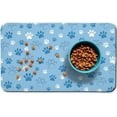 thumbnail image 1 of Dog Food Mat, Absorbent Water Bowl Mats Cat Pet Feeding Placemats Blue 17 * 30 inch, 1 of 6