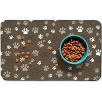 Dog Food Mat, Absorbent Water Bowl Mats Cat Pet Feeding Placemats Brown 16 * 24 inch